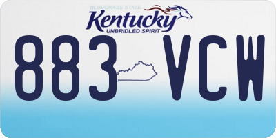 KY license plate 883VCW