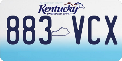 KY license plate 883VCX