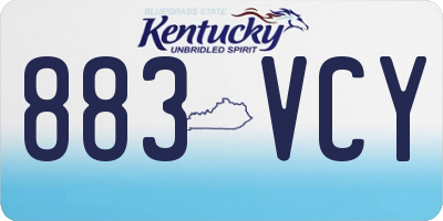 KY license plate 883VCY