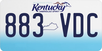 KY license plate 883VDC