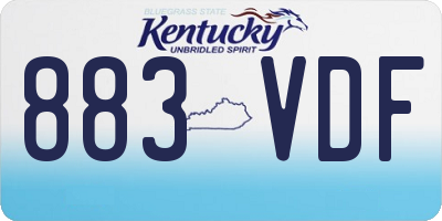 KY license plate 883VDF
