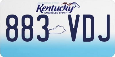 KY license plate 883VDJ