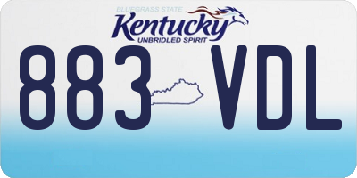 KY license plate 883VDL
