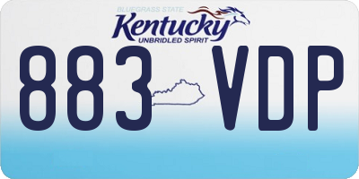 KY license plate 883VDP