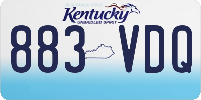 KY license plate 883VDQ