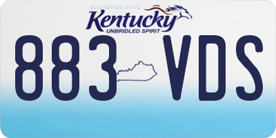 KY license plate 883VDS