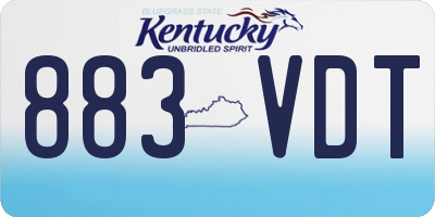 KY license plate 883VDT