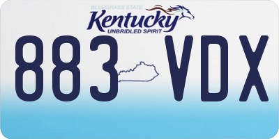 KY license plate 883VDX