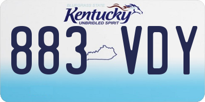 KY license plate 883VDY