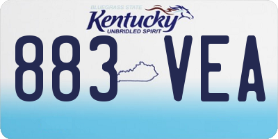KY license plate 883VEA