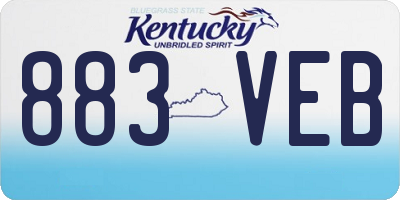 KY license plate 883VEB