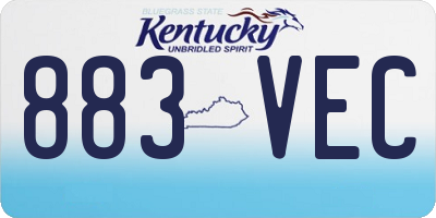 KY license plate 883VEC