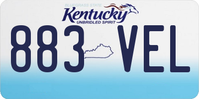 KY license plate 883VEL