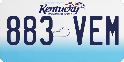 KY license plate 883VEM