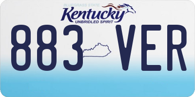 KY license plate 883VER