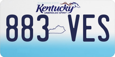 KY license plate 883VES
