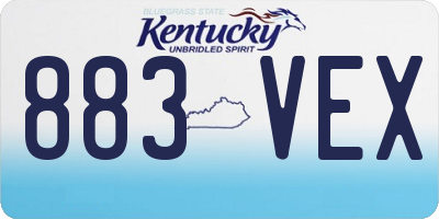 KY license plate 883VEX
