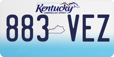 KY license plate 883VEZ