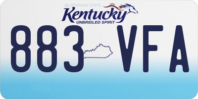 KY license plate 883VFA