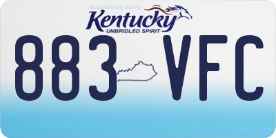 KY license plate 883VFC
