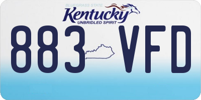 KY license plate 883VFD