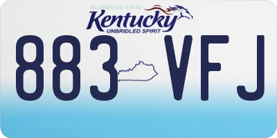 KY license plate 883VFJ