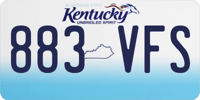 KY license plate 883VFS