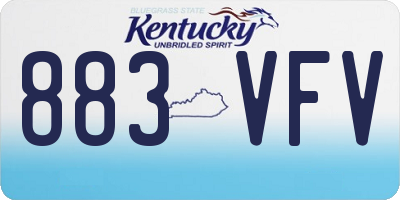 KY license plate 883VFV
