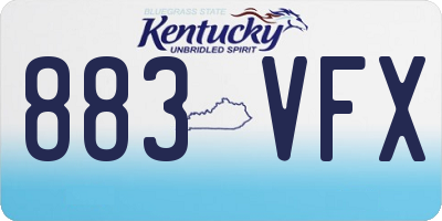 KY license plate 883VFX