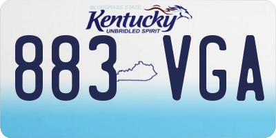 KY license plate 883VGA