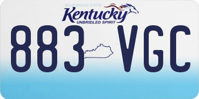 KY license plate 883VGC