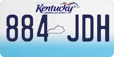 KY license plate 884JDH