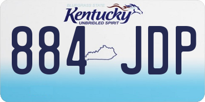 KY license plate 884JDP