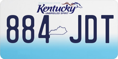 KY license plate 884JDT
