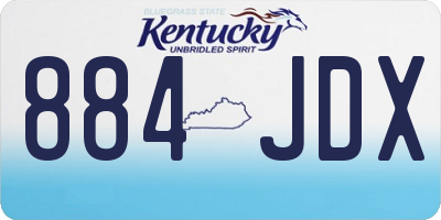 KY license plate 884JDX