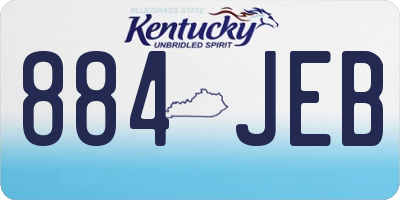KY license plate 884JEB