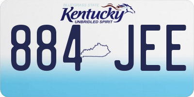 KY license plate 884JEE