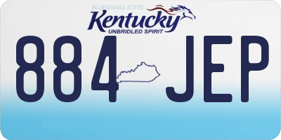 KY license plate 884JEP