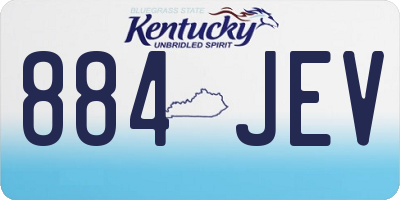 KY license plate 884JEV