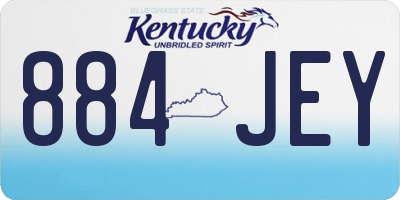 KY license plate 884JEY