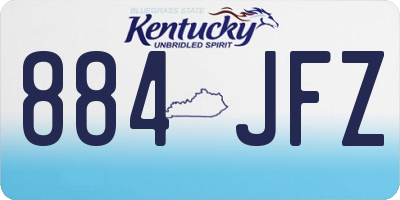 KY license plate 884JFZ