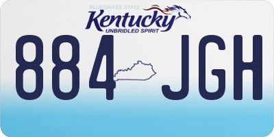 KY license plate 884JGH