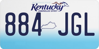 KY license plate 884JGL