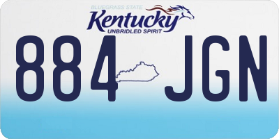 KY license plate 884JGN