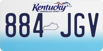 KY license plate 884JGV