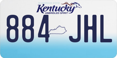 KY license plate 884JHL