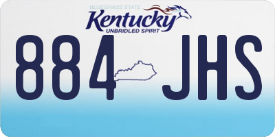 KY license plate 884JHS
