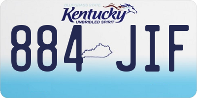 KY license plate 884JIF