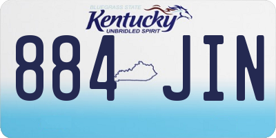 KY license plate 884JIN