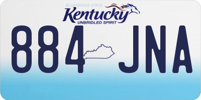 KY license plate 884JNA